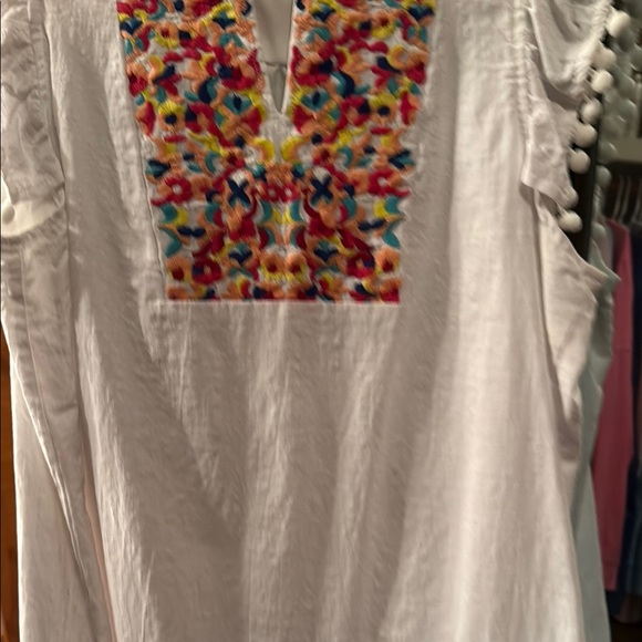 White Woman’s Dress with Colorful Embroidery - Picture 7 of 16